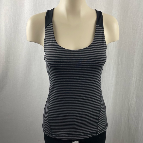 ALO Yoga Tops - ALO Yoga Black and Grey Stripe Tank S